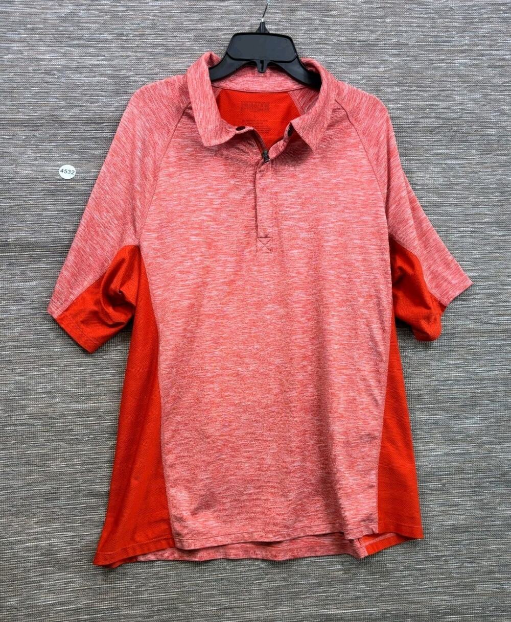 Duluth Trading Breezeshooter 1/4 Zip Polo Mens Sz L Coral 56248 Hunting Cooling